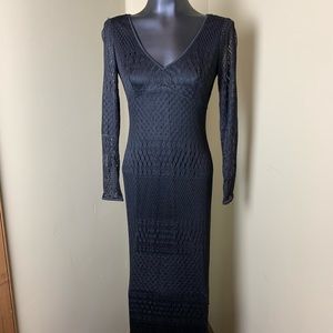 Sexy black lace crochet long dress size 10.